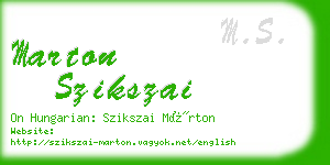 marton szikszai business card